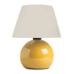 Βρες το Φωτιστικό επιτραπέζιο Alaska Megapap E27 μεταλλικό - ύφασμα Pvc χρώμα κίτρινο - κρεμ Ø22x30εκ. σε μοναδική τιμή στο clickforshop.gr