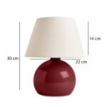 Φωτιστικό επιτραπέζιο Alaska Megapap E27 μεταλλικό - ύφασμα Pvc χρώμα μπορντώ - κρεμ Ø22x30εκ. - Image 3