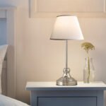 Φωτιστικό επιτραπέζιο Grace Megapap E27 μεταλλικό - ύφασμα Pvc χρώμα ασημί - κρεμ Ø22x45εκ. - Image 2