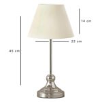 Φωτιστικό επιτραπέζιο Grace Megapap E27 μεταλλικό - ύφασμα Pvc χρώμα ασημί - κρεμ Ø22x45εκ. - Image 3