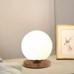 Φωτιστικό επιτραπέζιο Onda Megapap E27 ξύλινο -  γυάλινο χρώμα φυσικό - λευκό Ø15x22εκ. - Image 2