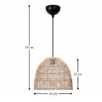 Φωτιστικό οροφής Miota Megapap E27 από μπαμπού μονόφωτο χρώμα φυσικό Ø30x70εκ. - Image 3