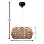 Φωτιστικό οροφής Miranda Megapap E27 από σχοινί μονόφωτο χρώμα φυσικό Ø30x70εκ. - Image 3