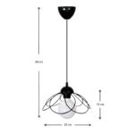 Φωτιστικό οροφής Zufash Megapap E14 μεταλλικό μονόφωτο χρώμα μαύρο 25x25x60εκ. - Image 3