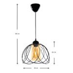 Φωτιστικό οροφής Abilene Megapap E27 μεταλλικό μονόφωτο χρώμα μαύρο 26x26x68εκ. - Image 3