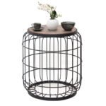 Βρες το Σκαμπώ - Τραπεζάκι βοηθητικό Muller Megapap μεταλλικό - Mdf χρώμα μαύρο - καρυδί 35x35x47εκ. σε μοναδική τιμή στο clickforshop.gr