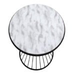 Τραπεζάκι βοηθητικό Hoffman Megapap μεταλλικό - Mdf χρώμα μαύρο - λευκό εφέ μαρμάρου 35x35x58εκ. - Image 3