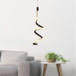 Φωτιστικό οροφής Led Aileen Megapap μεταλλικό μονόφωτο χρώμα μαύρο 12x12x80εκ. - Image 2