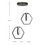 Φωτιστικό οροφής Led Holt Megapap μεταλλικό δίφωτο χρώμα μαύρο 20x20x68εκ. - Image 3