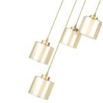 Φωτιστικό οροφής Kenedy Megapap E27 μεταλλικό - γυάλινο τετράφωτο χρώμα χρυσό Ø35x100εκ. - Image 3