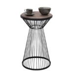 Βρες το Τραπεζάκι βοηθητικό Cresta Megapap μεταλλικό - Mdf χρώμα μαύρο - καρυδί Ø34