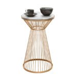 Βρες το Τραπεζάκι βοηθητικό Cresta Megapap μεταλλικό - Mdf χρώμα χρυσό - λευκό εφέ μαρμάρου Ø34