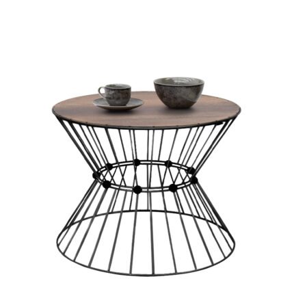 Βρες το Τραπεζάκι σαλονιού Girene Megapap μεταλλικό - Mdf χρώμα μαύρο - καρυδί Ø55x42εκ. σε μοναδική τιμή στο clickforshop.gr