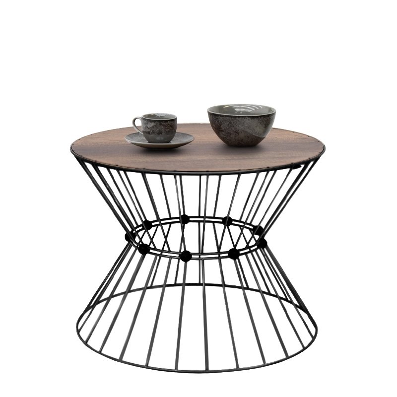 Τραπεζάκι σαλονιού Girene Megapap μεταλλικό - Mdf χρώμα μαύρο - καρυδί Ø55x42εκ. Βρες το Τραπεζάκι σαλονιού Girene Megapap μεταλλικό - Mdf χρώμα μαύρο - καρυδί Ø55x42εκ. σε μοναδική τιμή στο clickforshop.gr