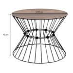 Τραπεζάκι σαλονιού Girene Megapap μεταλλικό - Mdf χρώμα μαύρο - καρυδί Ø55x42εκ. - Image 2