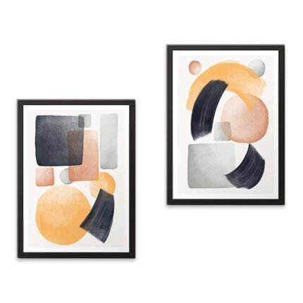 Βρες το Πίνακας "Shapes" Megapap 2 τμχ. σε πλαίσιο 35x45x2εκ. σε μοναδική τιμή στο clickforshop.gr