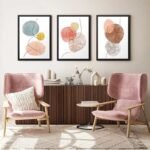 Πίνακας "Circles" Megapap 3 τμχ. σε πλαίσιο 35x45x2εκ. - Image 2