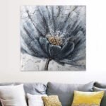 Πίνακας σε καμβά "Blue Flower" Megapap ψηφιακής εκτύπωσης 100x100x3εκ. - Image 2
