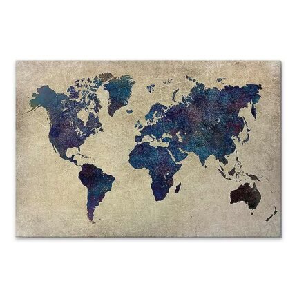 Βρες το Πίνακας σε καμβά "World Map" Megapap ψηφιακής εκτύπωσης 75x50x3εκ. σε μοναδική τιμή στο clickforshop.gr