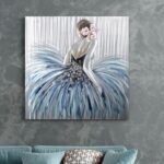 Πίνακας σε καμβά "Girl In Pearl Dress" Megapap ψηφιακής εκτύπωσης 90x90x3εκ. - Image 2
