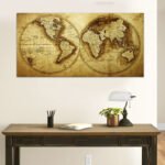 Πίνακας σε καμβά "Ancient World Map" Megapap ψηφιακής εκτύπωσης 120x60x3εκ. - Image 2