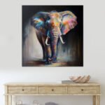 Πίνακας σε καμβά "Colorful Elephant" Megapap ψηφιακής εκτύπωσης 100x100x3εκ. - Image 2