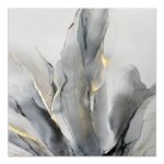 Βρες το Πίνακας σε καμβά "Abstract Grey Leaves" Megapap ψηφιακής εκτύπωσης 100x100x3εκ. σε μοναδική τιμή στο clickforshop.gr