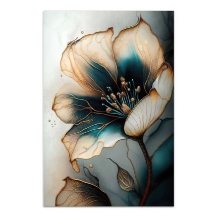 Βρες το Πίνακας σε καμβά "Emerald Golden Flower" Megapap ψηφιακής εκτύπωσης 70x100x3εκ. σε μοναδική τιμή στο clickforshop.gr