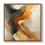 Βρες το Πίνακας σε καμβά "Sand and Wind Abstract" Megapap ψηφιακής εκτύπωσης με κορνίζα χρώμα χρυσό 100x100x3εκ. σε μοναδική τιμή στο clickforshop.gr