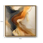 Πίνακας σε καμβά "Sand and Wind Abstract" Megapap ψηφιακής εκτύπωσης με κορνίζα χρώμα χρυσό 100x100x3εκ. - Image 3