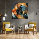 Πίνακας σε καμβά "Universal Texture Abstract" Megapap ψηφιακής εκτύπωσης 100x100x3εκ. - Image 2