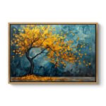 Βρες το Πίνακας σε καμβά "Windblown Tree" Megapap ψηφιακής εκτύπωσης με κορνίζα χρώμα χρυσό 140x100x3εκ. σε μοναδική τιμή στο clickforshop.gr