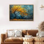 Πίνακας σε καμβά "Windblown Tree" Megapap ψηφιακής εκτύπωσης με κορνίζα χρώμα χρυσό 140x100x3εκ. - Image 2