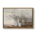 Βρες το Πίνακας σε καμβά "Willow Flowers" Megapap ψηφιακής εκτύπωσης με κορνίζα χρώμα χρυσό 140x100x3εκ. σε μοναδική τιμή στο clickforshop.gr