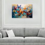 Πίνακας σε καμβά "Festival of Butterflies" Megapap ψηφιακής εκτύπωσης 100x70x3εκ. - Image 2