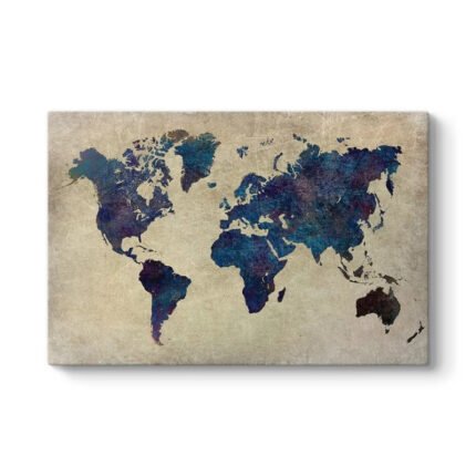 Βρες το Πίνακας σε καμβά "World Map" Megapap ψηφιακής εκτύπωσης 125x80x3εκ. σε μοναδική τιμή στο clickforshop.gr