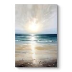 Βρες το Πίνακας σε καμβά "Sunrise on the Beach" Megapap ψηφιακής εκτύπωσης 50x75x3εκ. σε μοναδική τιμή στο clickforshop.gr