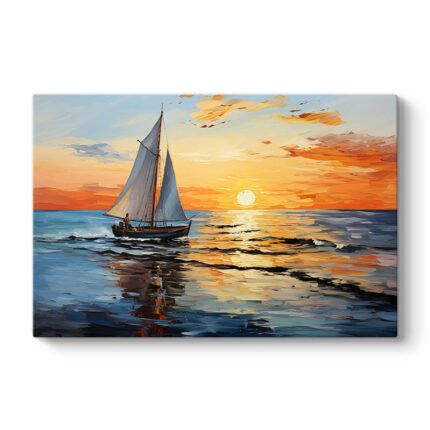 Βρες το Πίνακας σε καμβά "Fisherman at the sunset" Megapap ψηφιακής εκτύπωσης 120x60x3εκ. σε μοναδική τιμή στο clickforshop.gr