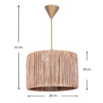 Φωτιστικό οροφής Zale Megapap Ε27 χάρτινο μονόφωτο χρώμα φυσικό 28x28x65εκ. - Image 3