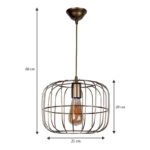 Φωτιστικό οροφής Cassie Megapap E27 μεταλλικό μονόφωτο χρώμα χρυσό Ø25x60εκ. - Image 3