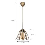 Φωτιστικό οροφής Teresa Megapap E27 μεταλλικό μονόφωτο χρώμα χρυσό Ø22x65εκ. - Image 3