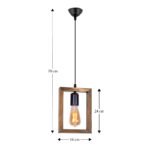 Φωτιστικό οροφής Esela Megapap E27 ξύλινο μονόφωτο χρώμα φυσικό 16x4x70εκ. - Image 3