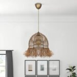 Φωτιστικό οροφής Varena Megapap E27 χάρτινο μονόφωτο χρώμα φυσικό Ø30x70εκ. - Image 2