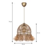 Φωτιστικό οροφής Varena Megapap E27 χάρτινο μονόφωτο χρώμα φυσικό Ø30x70εκ. - Image 3