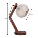 Φωτιστικό επιτραπέζιο Rope Megapap E27 ξύλινο - σχοινί χρώμα μπεζ - καρυδί Ø17x40εκ. - Image 3