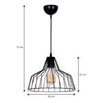 Φωτιστικό οροφής Arezzo Megapap E27 μεταλλικό μονόφωτο χρώμα μαύρο Ø30x75εκ. - Image 3