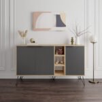 Βρες το Μπουφές Clara Megapap χρώμα sapphire oak - ανθρακί 142x35