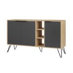 Μπουφές Clara Megapap χρώμα sapphire oak - ανθρακί 142x35,6x83εκ. - Image 3
