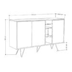 Μπουφές Clara Megapap χρώμα sapphire oak - ανθρακί 142x35,6x83εκ. - Image 4