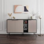 Βρες το Μπουφές Clara Megapap χρώμα ανθρακί - ανοιχτή μόκα 142x35